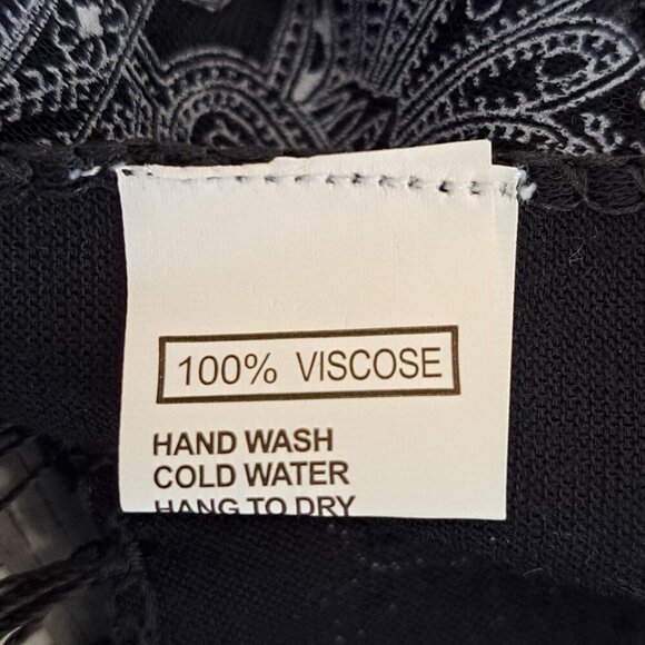 Unbranded OSFM Sheer Cover Up Fringe Black White Boho Artsy - Picture 6 of 7